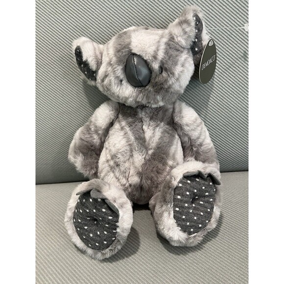 Demdaco Gray Koala Bear Stuffed Plush Animal Toy Textured Nose New - Picture 1 of 4